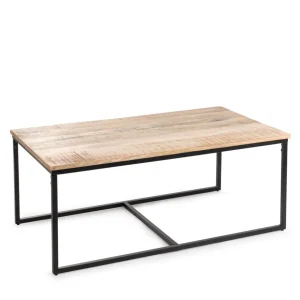 Zestaw Stolikow Kawowych Maya Lite Drewno Mango + Metal 110X60X45 Cm/50X50X40Cm