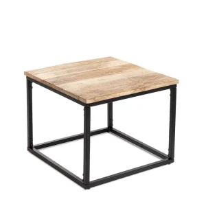 Zestaw Stolikow Kawowych Maya Lite Drewno Mango + Metal 110X60X45 Cm/50X50X40Cm