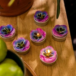 Zestaw Swiec Floral Aura 6 Szt. Fiolki 126 G