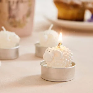 Zestaw Swiec Wielkanocnych Arie Biale Baranki 3 Szt