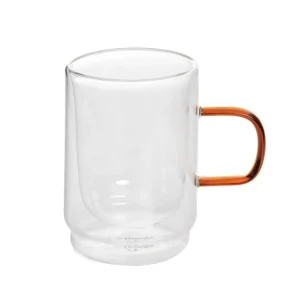 Zestaw Szklanek Cembra Retro Z Podwojna Scianka I Bursztynowym Uchem 2 Szt. 0.35