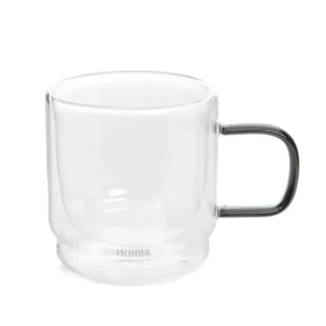 Zestaw Szklanek Cembra Retro Z Podwojna Scianka I Zielonym Uchem 2 Szt. 0.32