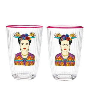 Zestaw Szklanek Frida Kahlo Fuksjowych, 2 Szt. 0.38