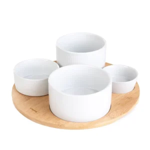 Zestaw Yifan Bialy, Misek Do Serwowania 5 El. 33 Cm